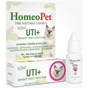 HomeoPet UTI Plus Urinary Tract Infection Liquid Support for Cats Natural 15ml
